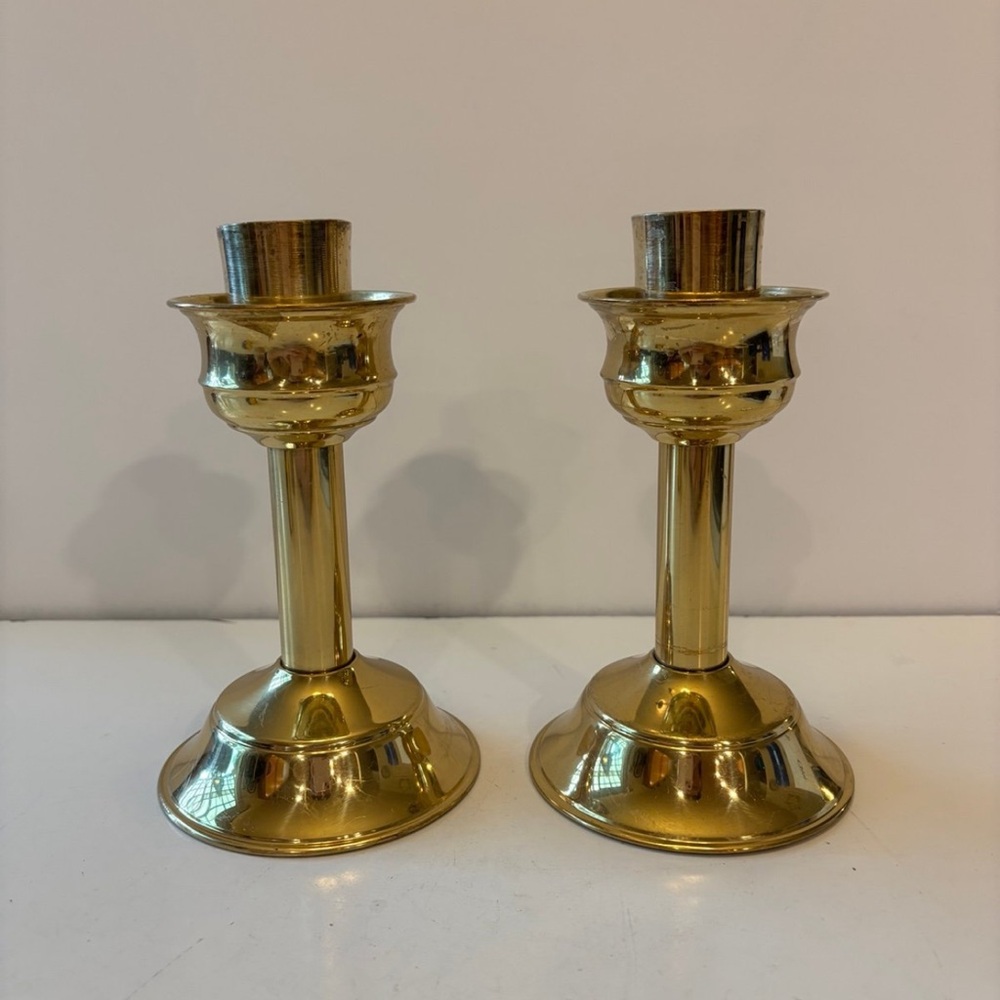 Vintage brass candle holders Heirloom Collection 
Made in England